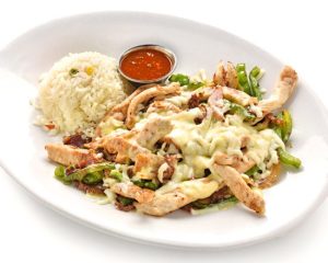 Fajitas de pechuga gratinadas