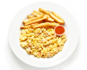 Huevos con jamón de pechuga de pavo